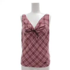 バーバリーブルーレーベル BURBERRY BLUE LABEL タンクトップ 38 ノバチェック リボン ピンク /AE ■GY06