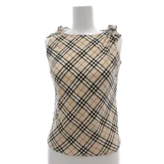 バーバリーブルーレーベル BURBERRY BLUE LABEL カットソー 38 ノースリーブ ノバチェック ベージュ /AE ■GY06