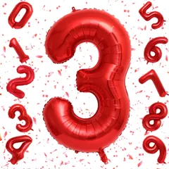 【特価商品】アルミ風船 誕生日 レッド 40インチ ナンバー3 ハッピーバースデー 飾り付け 数字バルーン 男の子 女の子 ギフト 記念日 Exgox お祝い パーティー 結婚式 披露宴