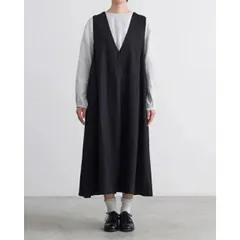 HEAVENLY (ヘブンリー) | HEAVY LINEN JUMPER SKIRT (black) | ワンピース ジャンパースカート リネン