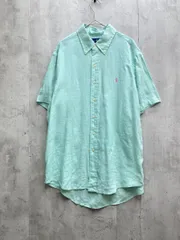 Ralph Lauren ラルフローレン クラシック フィット リネン シャツ sizeM/グリーン  ■◆ メンズ