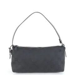 極美品 グッチ GG キャンバス アクセサリーポーチ 103399 レザー ハンドバッグ トート アクセポ ブラック レディース REE DL43-9【中古】