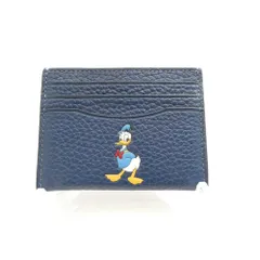 美品 COACH コーチ CR375 DISNEY ディズニー カードケース レザー ドナルドダック カード入れ×6 パスケース レディース AC1727