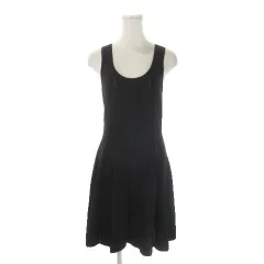 ポロ ラルフローレン POLO RALPH LAUREN ニットワンピース XS 黒 ブラック ノースリーブ ラウンドネック リブニット /AO17 ■ECD001