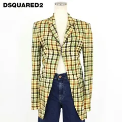 ディースクエアード DSQUARED2 レディース テーラードジャケット チェック柄プリントタイトテーラードジャケット グリーン系  （サイズ/36/38/40/42）ds0004