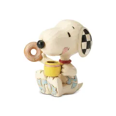 置物 フィギュア SNOOPY スヌーピー ドーナッツ＆コーヒー ミニ 7.6cm スヌーピー  enesco Peanuts JIM SHORE
