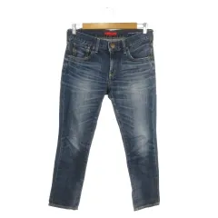 レッドカード RED CARD Anniversary 20th Crop デニム ジーンズ 25 青 ブルー インディゴ アンクル丈 スリム ウォッシュ加工 /MN32 ■ECD001