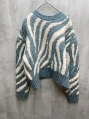 ZARA ザラ 1822/105/330 ゼブラ柄 ニット セーター sizeS/白ｘ青 ◆■レディース