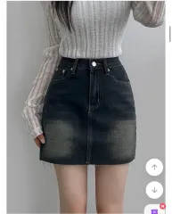 ヴィンテージウォッシュ デニムミニスカート