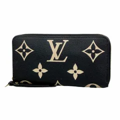 ★SALE【6bb2868-k】ルイヴィトン 長財布 モノグラム・アンプラント バイカラー ジッピーウォレット M80481 ブラック ベージュ【中古】レディース