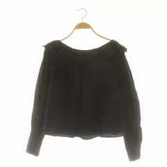 スピック&スパン Spick&Span 24SS フリルカラーボートネックブラウス 長袖 黒 ブラック /MI ■OS