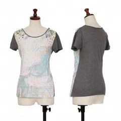 エンポリオアルマーニEMPORIO ARMANI ビジュー装飾プリントTシャツ グレー水色他38