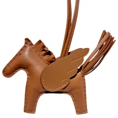 【未使用品】HERMES エルメス ロデオチャーム ペガサス PM アニューミロ ゴールド W刻印 2024年製造 レザー バッグチャーム　本革 小物 人気 バッグアクセサリー ブラウン 茶 【ブランドギャラリー東心斎橋店】