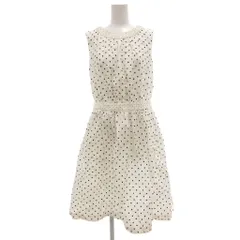 マッキントッシュフィロソフィー MACKINTOSH PHILOSOPHY ワンピース 36 ノースリーブ ひざ丈 ドット柄 白 ホワイト /AE ■GY59