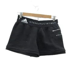 アディダス バイ ステラマッカートニー adidas by Stella McCartney ショートパンツ ハーフパンツ 短パン OT 黒 ブラック オフホワイト ロゴ イージー 裏起毛 /HO59 ■ECB001