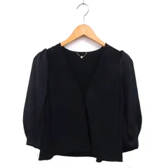 フレイアイディー FRAY I.D タック カーディガン Vネック クロップド バルーンスリーブ 七分袖 1 黒 ブラック /NT6