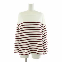 ルミノア Leminor Tシャツ カットソー 七分袖 ボーダー ボートネック 1 M 白 ホワイト ボルドー /NQ