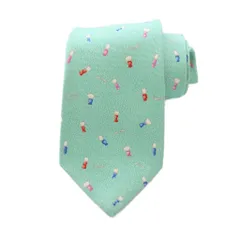 ブルガリ BVLGARI ネクタイ 総柄 シルク ライトグリーン /YM ■OH