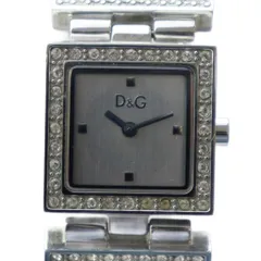 ディー&ジー ドルガバ ドルチェ&ガッバーナ D&G 腕時計 ウォッチ クォーツ スクエア ロゴ ラインストーン シルバーカラー 銀色 /MQ ■GY11