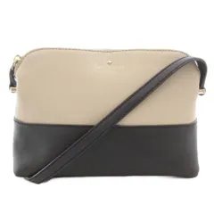 ケイトスペード KATE SPADE ショルダーバッグ 斜め掛け クロスボディ ロゴ レザー グレー 黒 ブラック /GV ■GY18