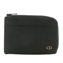 クリスチャンディオール Christian Dior 小銭入れ コインケース レザー L字ファスナー CDロゴ 黒 ブラック /XZ ■GY18