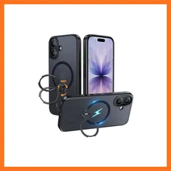 【新品】 NIMASO iPhone 17 ケース【米軍MIL規格 MagSafeアクセサリー対応 360°回転スタンド カメラコントロールカバー 横縦両立 指紋防止】 落下防止 耐衝撃 いphone 17 用 半透明 ワイヤレス充電対応 ストラップホール 0