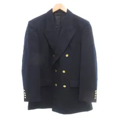 バーバリーズ Burberrys 紺ブレ ブレザー テーラードジャケット ダブル 金ボタン イングランド製 ネイビー /UO ■GY62