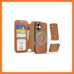 【新品】 TUCCH iPhone17 対応 ケース 手帳型 2 in 1 分離式 6.3インチ ワイヤレス充電 360°回転リング スタンド RFIDブロッキング 3つカードポケット 薄型 全面保護 PU合皮 2025年発売 アイフォーン17対応 携帯ケ 0