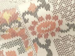 平和屋着物□極上 夏物 両面 六通柄袋帯 雪輪に兎 黒地 金銀糸 逸品 未