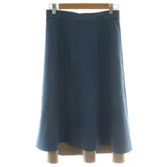 アダムエロペ Adam et Rope' フレアスカート リバーシブル 38 ブルーグリーン キャメル 無地 ロング丈 Aライン /GG ■ECC001