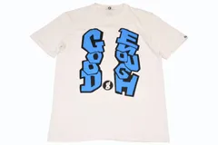 極美品 GOODENOUGH グッドイナフ ブルーロゴ 半袖Tシャツ ホワイト コットン サイズXL 中古 4b012336