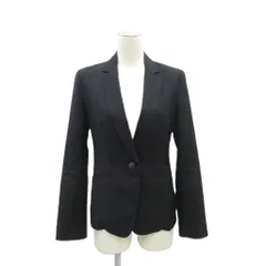 インディヴィ INDIVI テーラードジャケット 上着 シングル ミドル丈 総裏地 38 黒 ブラック /HO28 ■ECD001