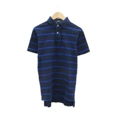 ポロ ラルフローレン POLO RALPH LAUREN ポロシャツ XS 紺 ネイビー ボーダー柄 半袖 ポロカラー  /HO59 ■ECD001