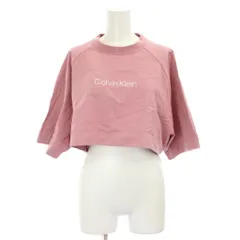 カルバンクライン CALVIN KLEIN Tシャツ S ピンク ロゴプリント クロップド丈 半袖 /GP ■ECD001
