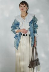 フミエタナカ シアートップス シフォン ブラウス シースルー 黒 プル