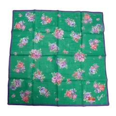 ケンゾーKENZO フローラルプリントハンカチ 緑紫他