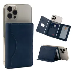 【新品】 【enique】Magsafe カードケース 【最大6枚カード・紙幣収納】 マグネット 三つ折り スタンド機能 レザー 上質な手触り 薄型 軽量 suica PASMO icoca iPhone 16/15/14/13/12シリーズ 日本企業 メ 1