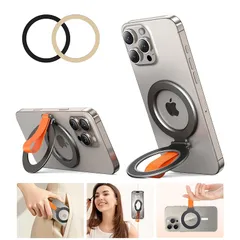【新品】 AREDAN マグネット スマホリング【両面強磁力×角度調整×極薄設計】高級アルミ合金製 バンカーリング 簡単着脱 iPhone 17/16/15/14/13/12シリーズ対応 Android対応 ブラック 1