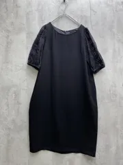 LUNA ルナ 袖ドットレース 五分袖 ワンピース オケージョン ドレス 日本製 size38/黒 ■◇レディース