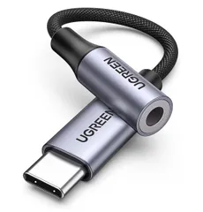 UGREEN【ハイレゾ音質】 USB C イヤホンジャック変換 USB C-3.5mm イヤホン変換アダプター DAC搭載 24bit/96KHz対応 TRRS/4極 ナイロン編み 音量調節/通話/音楽対応 iPhone17/16/15/iPad Pro...
