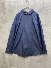 IENA イエナ 丸襟 バックボタン シャツ 日本製 ネイビー ■◇レディース