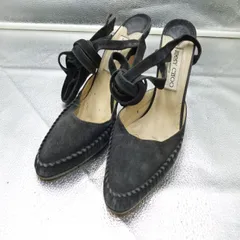 ジミーチュウ ロンドン スエード レースアップ ヒール ブラック レディース サイズ 37 1/2 24.5㎝ JIMMY CHOO ヒール高9㎝