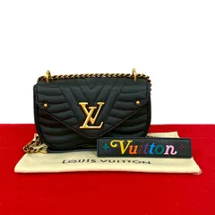 極 美品 袋付き LOUIS VUITTON ルイヴィトン ニューウェーブ PM レザー 本革 2way ハンドバッグ チェーン ショルダーバッグ ブラック 43713