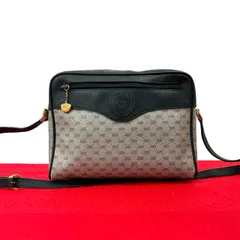極 美品 GUCCI グッチ オールドグッチ ヴィンテージ マイクロ GG ロゴ レザー 本革 ショルダーバッグ ポシェット ネイビー 14406