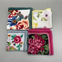 未使用級　FEILER フェイラー　タオルハンカチ　まとめ　4点セット　花柄　フラワー