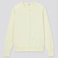 UNIQLO UVカットスーピマコットンクルーネックカーディガン（長袖） L