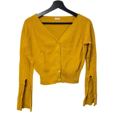  DRESSTERIOR ドレステリア リブニット クロップドカーディガン マスタード 085-33040【C462】のサムネイル