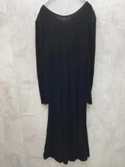 新品 ANDREA＆Co. アンドレアアンドコー ベロア Vネック ワンピース sizeF/黒 ◇■◎レディース