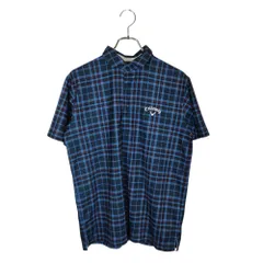 Callaway キャロウェイ ゴルフ チェック 半袖 ポロシャツ 24-9257405 L ブルー/ネイビー メンズ