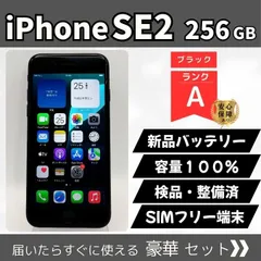 【整備済み】iPhone SE2 256GB ブラック A SIMフリー 動作確認済 初期化済 各種サービス付き 42-17